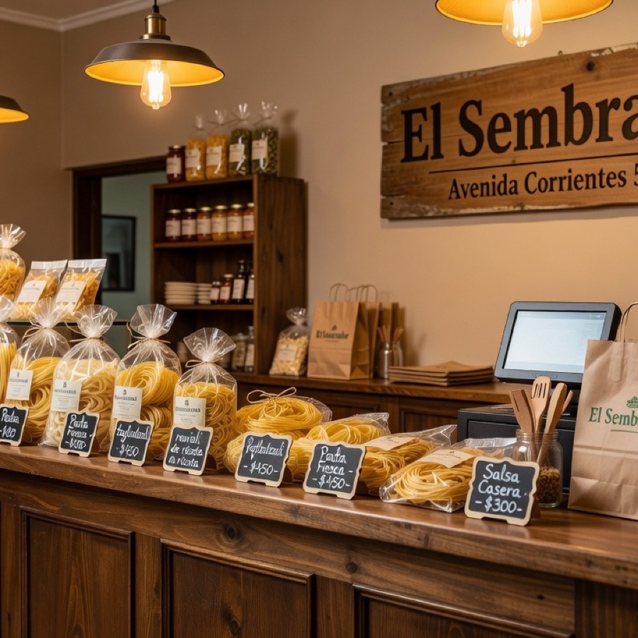 El Sembrador: masa fresca trabajada en mesada de madera